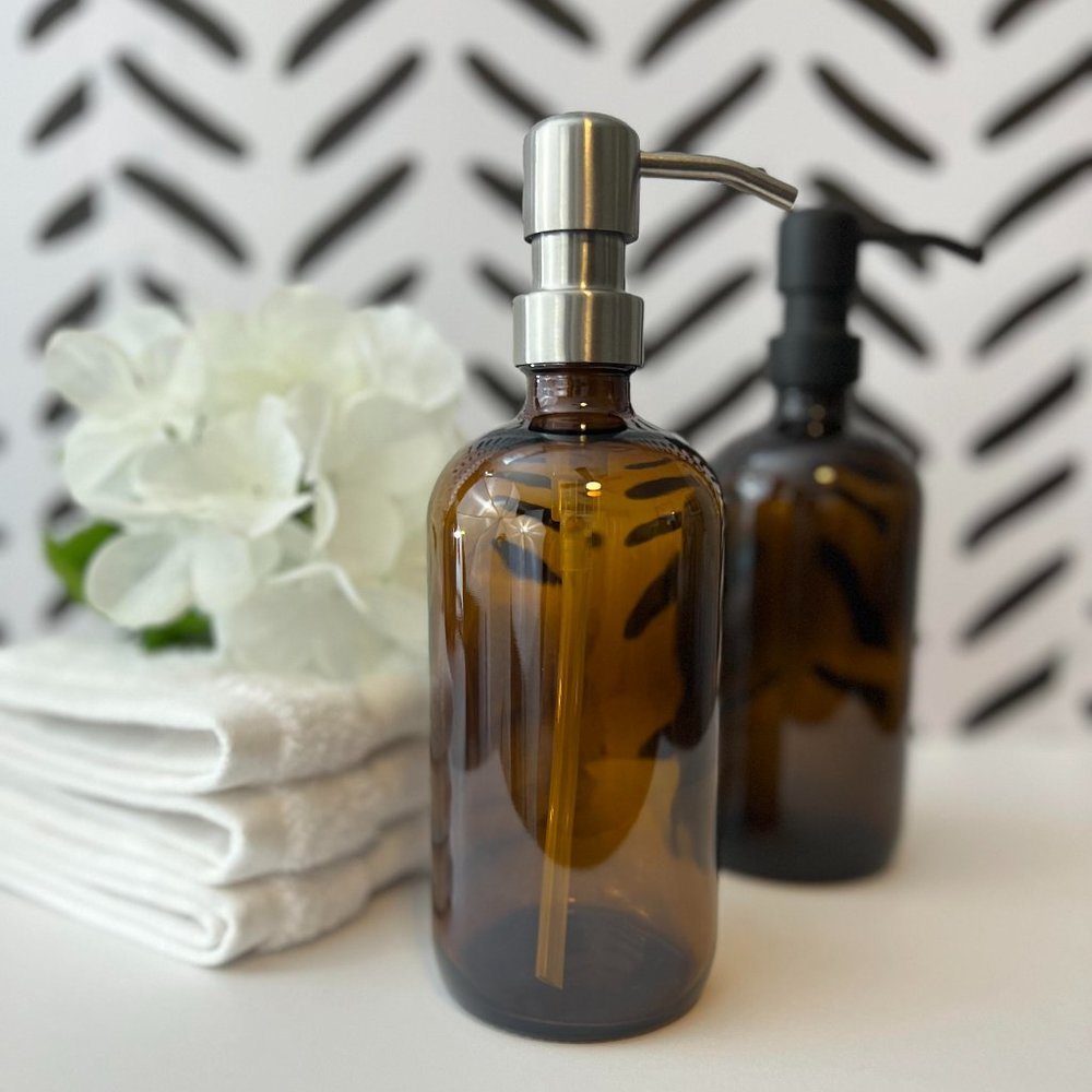 GLASS BOTTLE SOAP DISPENSER & PUMP